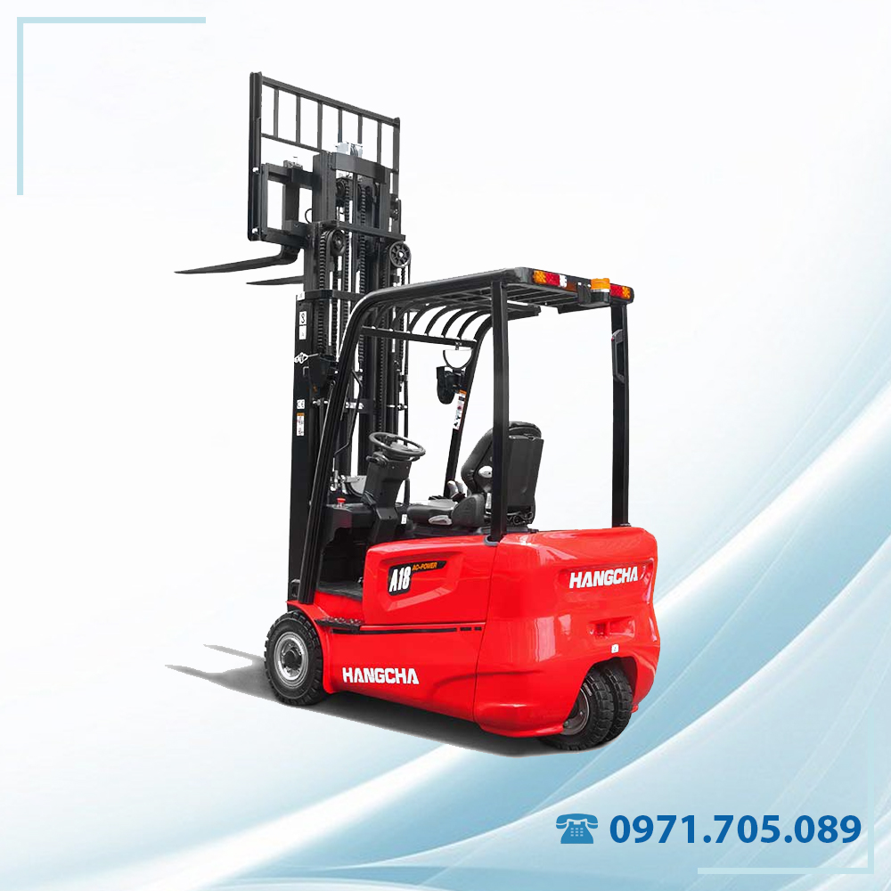 Xe nâng điện 3 bánh 1.8 tấn ắc quy axit