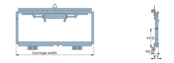 Hình chiếu bộ dịch giá Model LC series