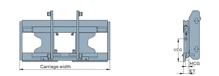 Hình chiếu bộ dịch giá Model ZC series