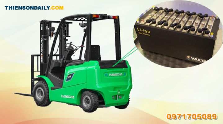 Xe nâng điện 2.5 tấn lithium sử dụng pin Li-ion